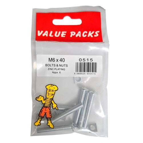 Homeware Essentials Roofing Bolts & Nuts (M6 x 40mm) Homeware Essentials Roofing Bolts & Nuts (M6 x 40mm)